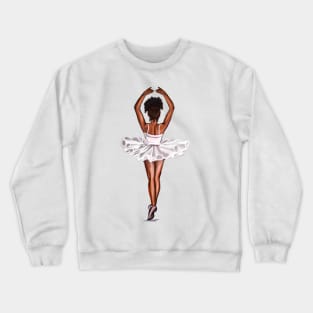 African American ballerina in white tutu #011- brown skin ballerina. Top 100 of the best. Crewneck Sweatshirt